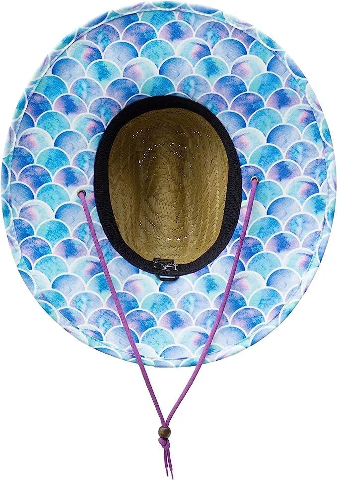 KC Republic Fabric Pattern Print Straw Kids Boys Sunhat, Ages 3 , Lifeguard Hat, Beach, Swim, Fishing, Fits All, Malabar Hat