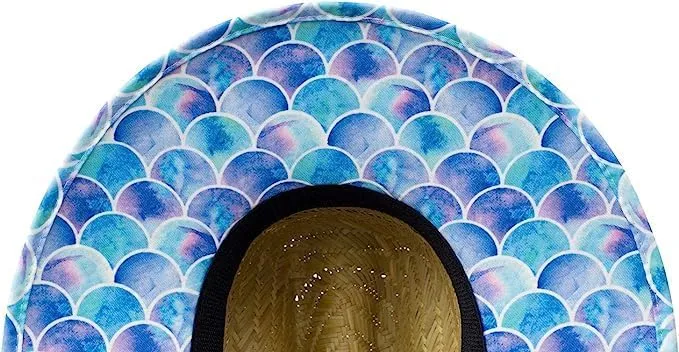 KC Republic Fabric Pattern Print Straw Kids Boys Sunhat, Ages 3 , Lifeguard Hat, Beach, Swim, Fishing, Fits All, Malabar Hat