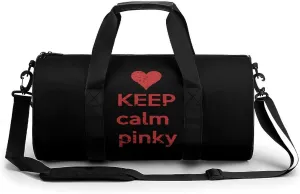 Keep Calm Pinkie Gym Bag for Men Women Duffle Bags Travel Tote