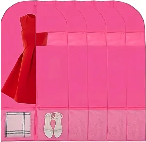 Kernorv Garment Bags Dance Costume Bags,51" Breathable Dance Dress Bag with 2 Zipper Mesh Pockets and Clear Window for Dance Costumes, Storage or Travel (5 Pack,Pink)