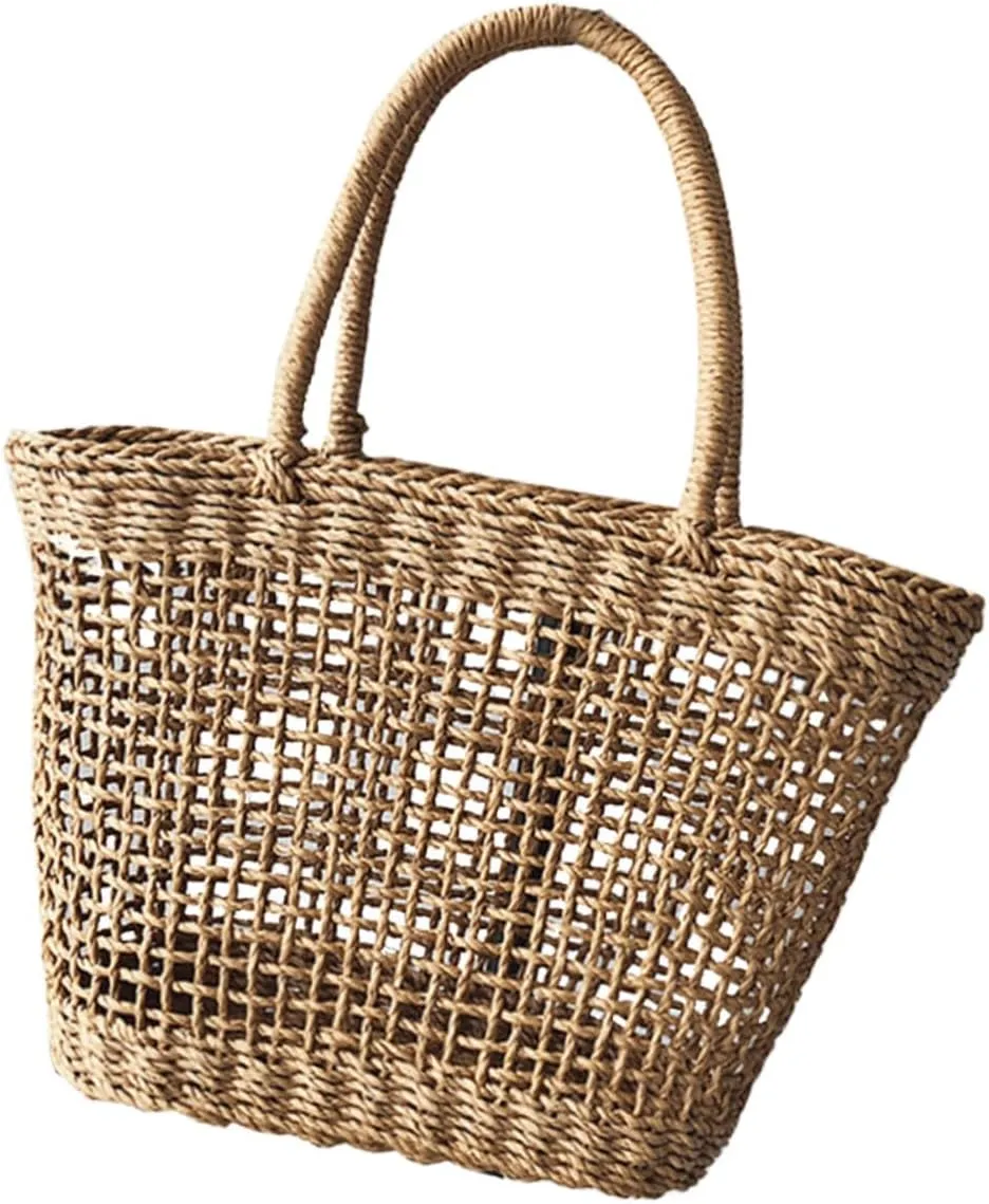KESYOO Straw crossbody Straw Shoulder Bag summer tote Rattan crossbody Beach Shoulder Bag Straw Messenger Bag Straw Purses Rattan tote women bag crossbody Lady bags portable girl