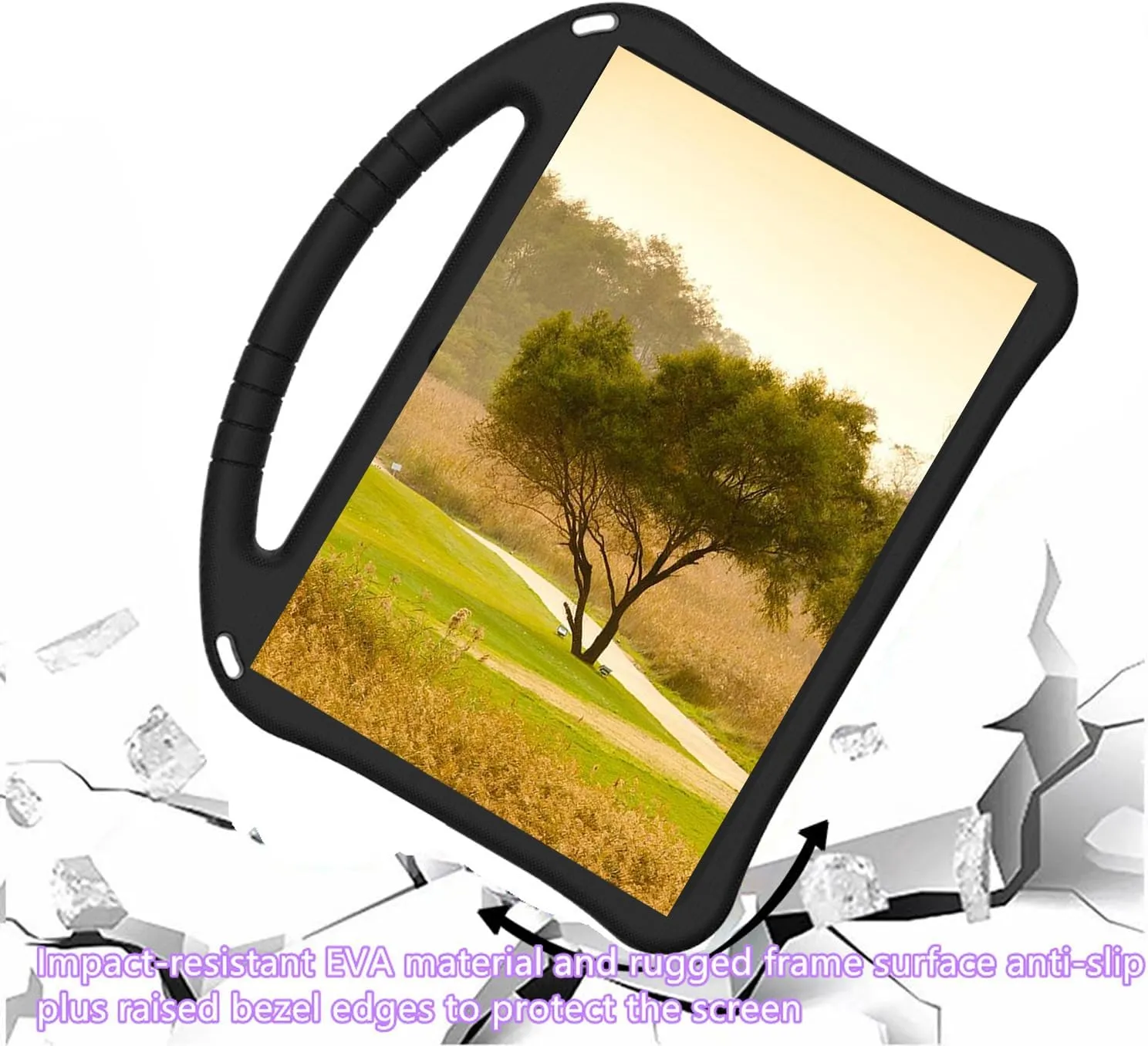 Kids Case for Dragon Touch Notepad 102 10 inch,with Handle and Kickstand Lightweight Shockproof Cover Compatible with Teclast M40Pro/M40Plus, Blackview Tab 8/7/70 WiFi 10.1" Black