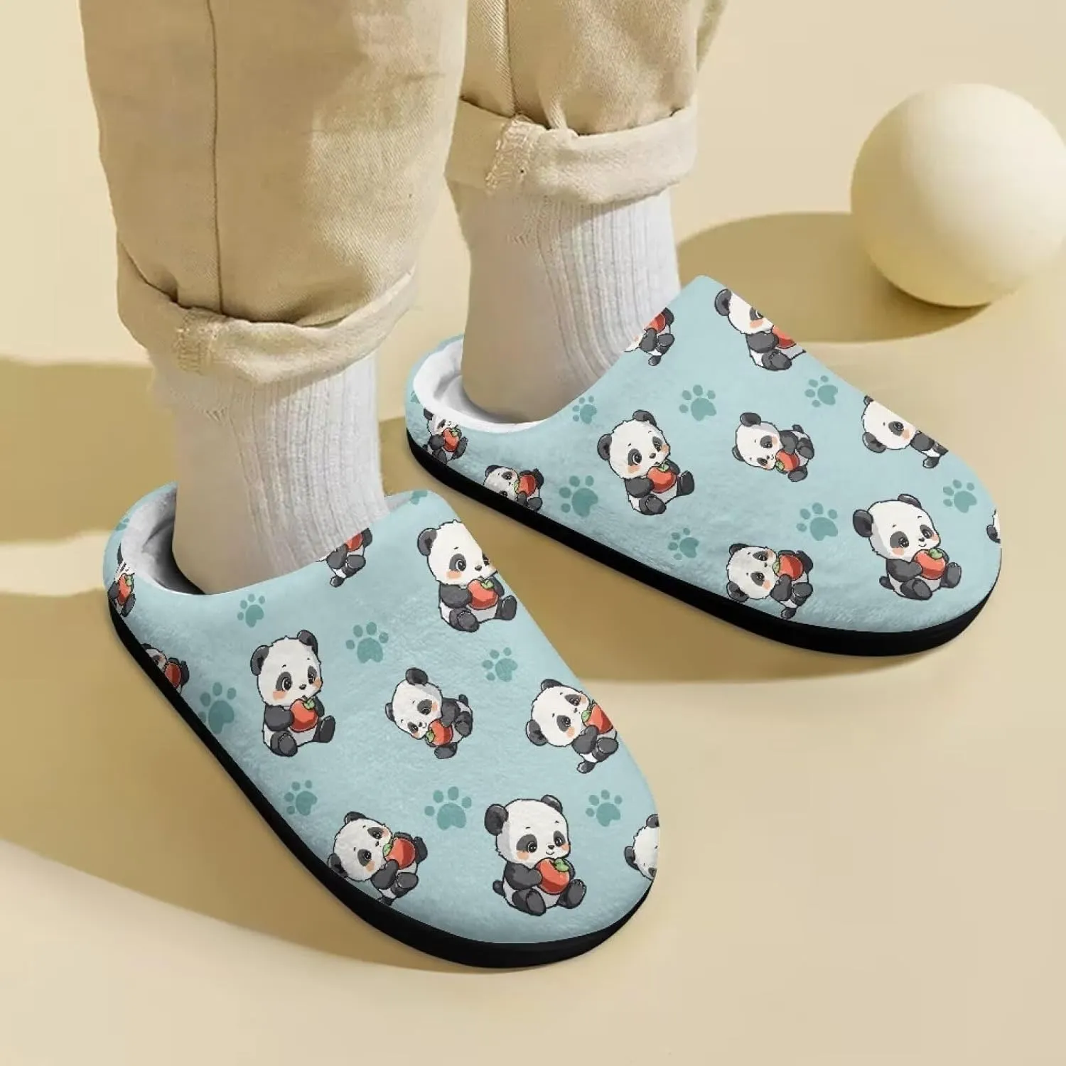 Kids Fluffy Slippers for Winter, Warm Closed Toe Home Slippers, Soft Cozy Scuff Slippers for Boys Girls