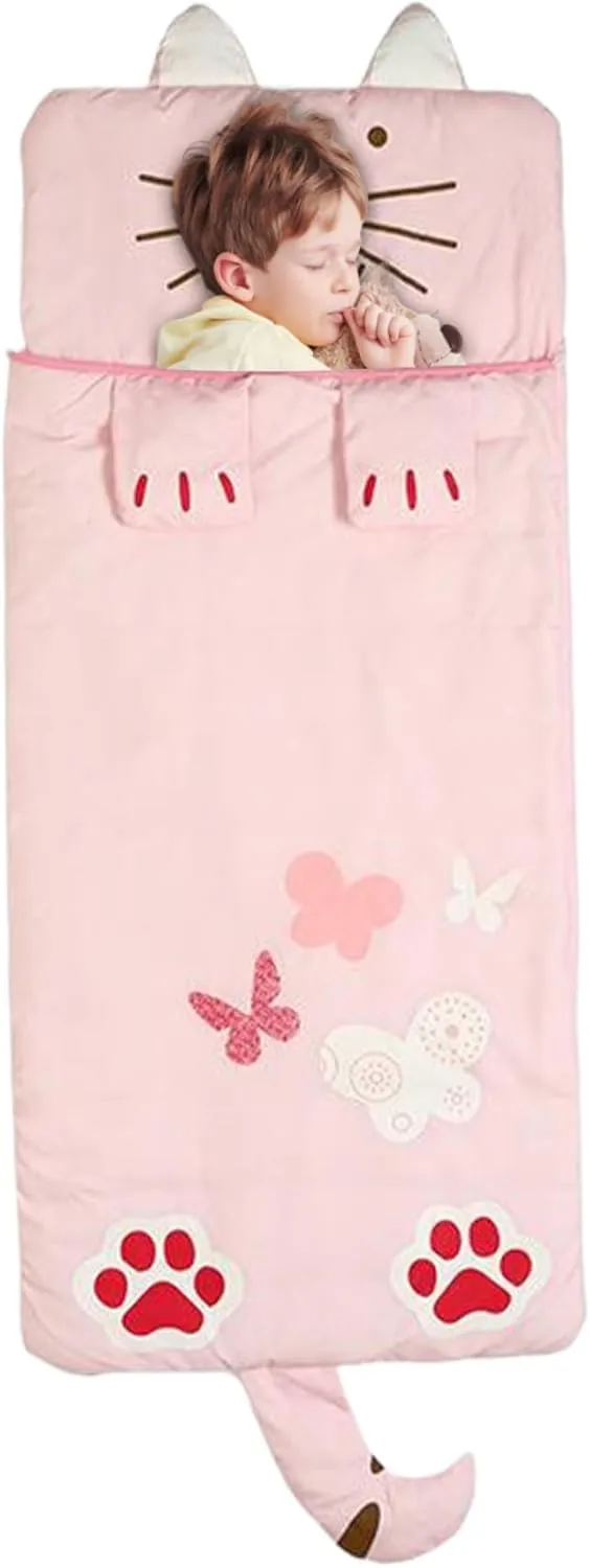 Kids Sleep Bag Nap Mat Cozy Sleeping Bag for Boys and Girls, Children's Cartoon Sleeping, Nap Mat, Toddler