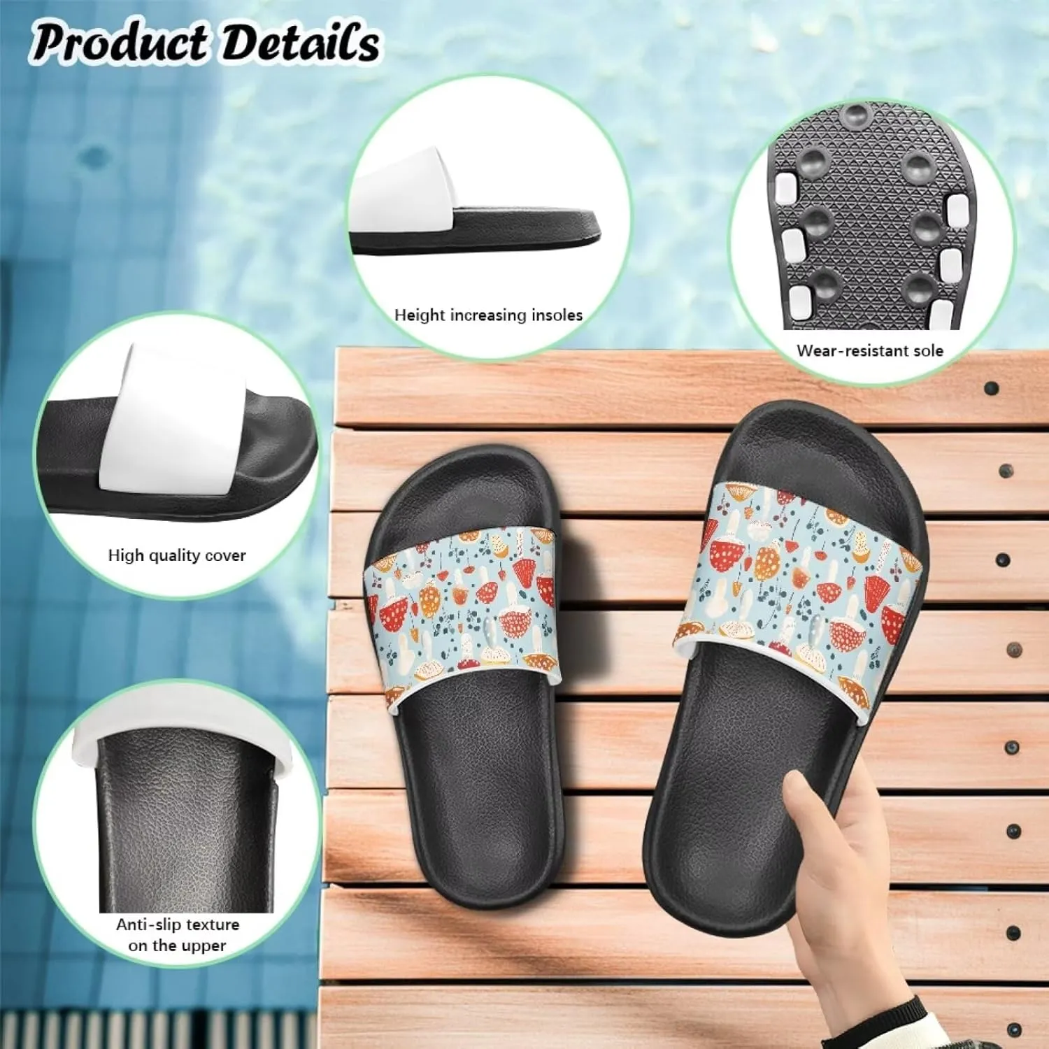 Kids Slides Toddler Boys Girls Shower Slippers Boys Girls Flip Flops Beach Pool Home Sandals