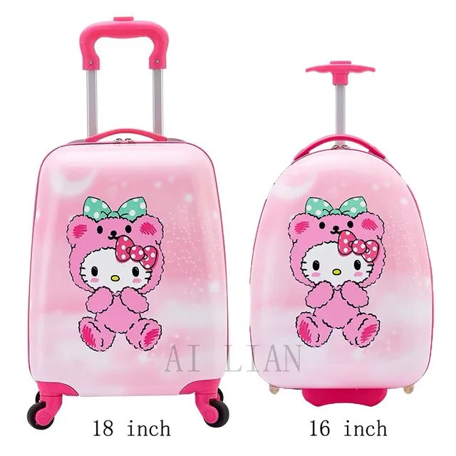 kids travel suitcase on wheels Cartoon rolling luggage