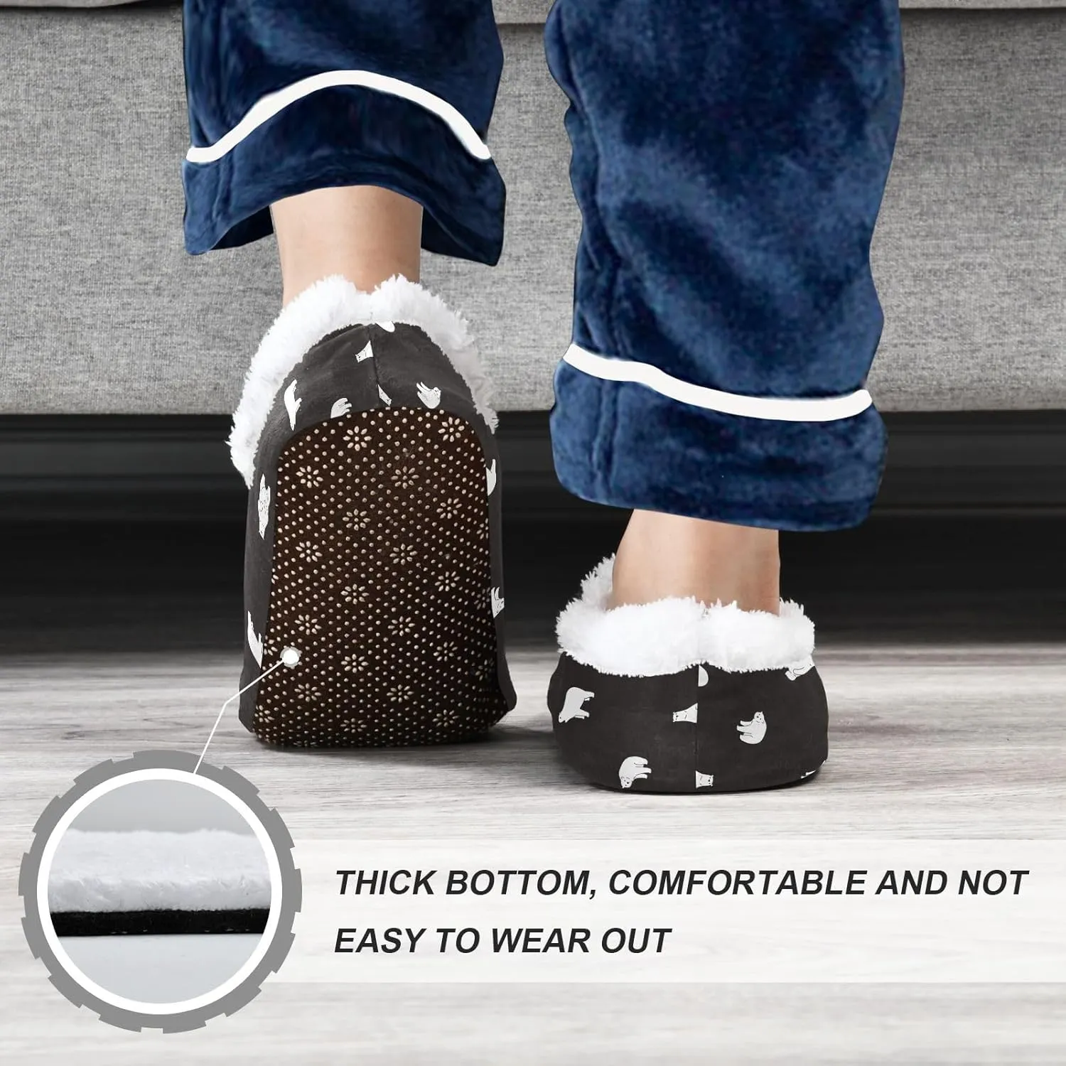 Kids Winter Slippers for Boys Girls Polar Bear Cartoon Animal Warm Soft Non Slip House Slippers Children Indoor