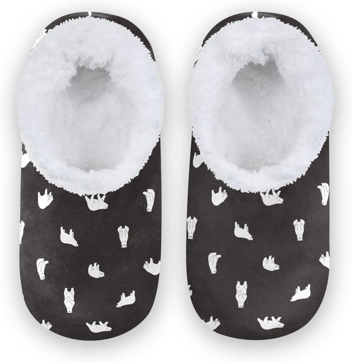 Kids Winter Slippers for Boys Girls Polar Bear Cartoon Animal Warm Soft Non Slip House Slippers Children Indoor