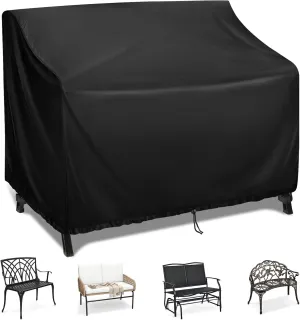 Kingling Outdoor Bench Covers, Patio Loveseats Cover Waterproof Bench Covers for Outdoor Furniture Glider Chair Sofa Cover, 48" W x 29" D x 36" H Black