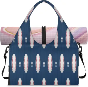 KOBLEN Yoga Gym Bags for Women Duffel Bag with Shoe Compartment and Yoga Mat Portable Weekender Bags for Pilates Travel Offices Workout Beach