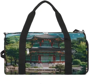 Korean Architecture Palace of Koreas Gym Bag for Men Women Lightweight Duffel Bag Sports Workout Bag for Travel Yoga