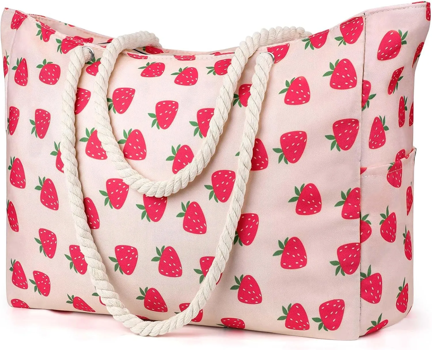 KPX Large Beach Bags Pool Bag, Zippered Beach Tote Bags, Cute Girls Oversized Swim GymBags for Travel,