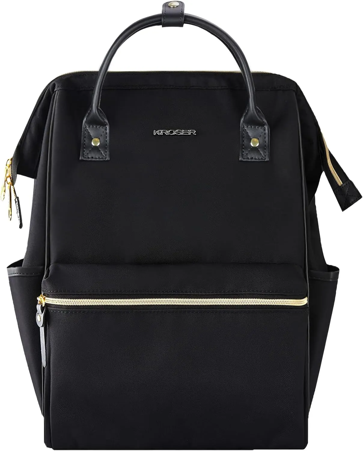 KROSER Laptop Backpack 17" Stylish Backpack Water Repellent College Casual Daypack with USB Port Travel Business Work Bag for Men/Women-Black
