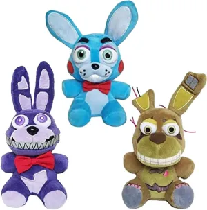 Ktveih 3pcs Springtrap Nightmare Bonnie Toy Bonnie plushies Set Stuffed Animal Doll Fan Made Plush Toy for Boy Girl Plush Gift