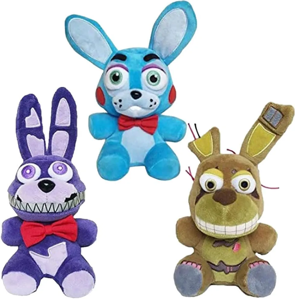 Ktveih 3pcs Springtrap Nightmare Bonnie Toy Bonnie plushies Set Stuffed Animal Doll Fan Made Plush Toy for Boy Girl Plush Gift