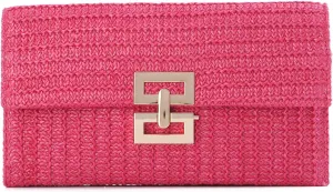 KUANG! Straw Clutch Purse for Women Beach Woven Bag Envelope Evening Clutch Straw Handbag