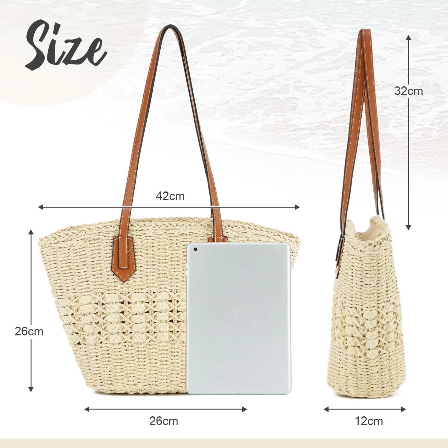 KUANG! Women's Straw Hobo Bag Large Handwoven Rattan Bag Woven Straw Purse Summer Beach Tote Bag