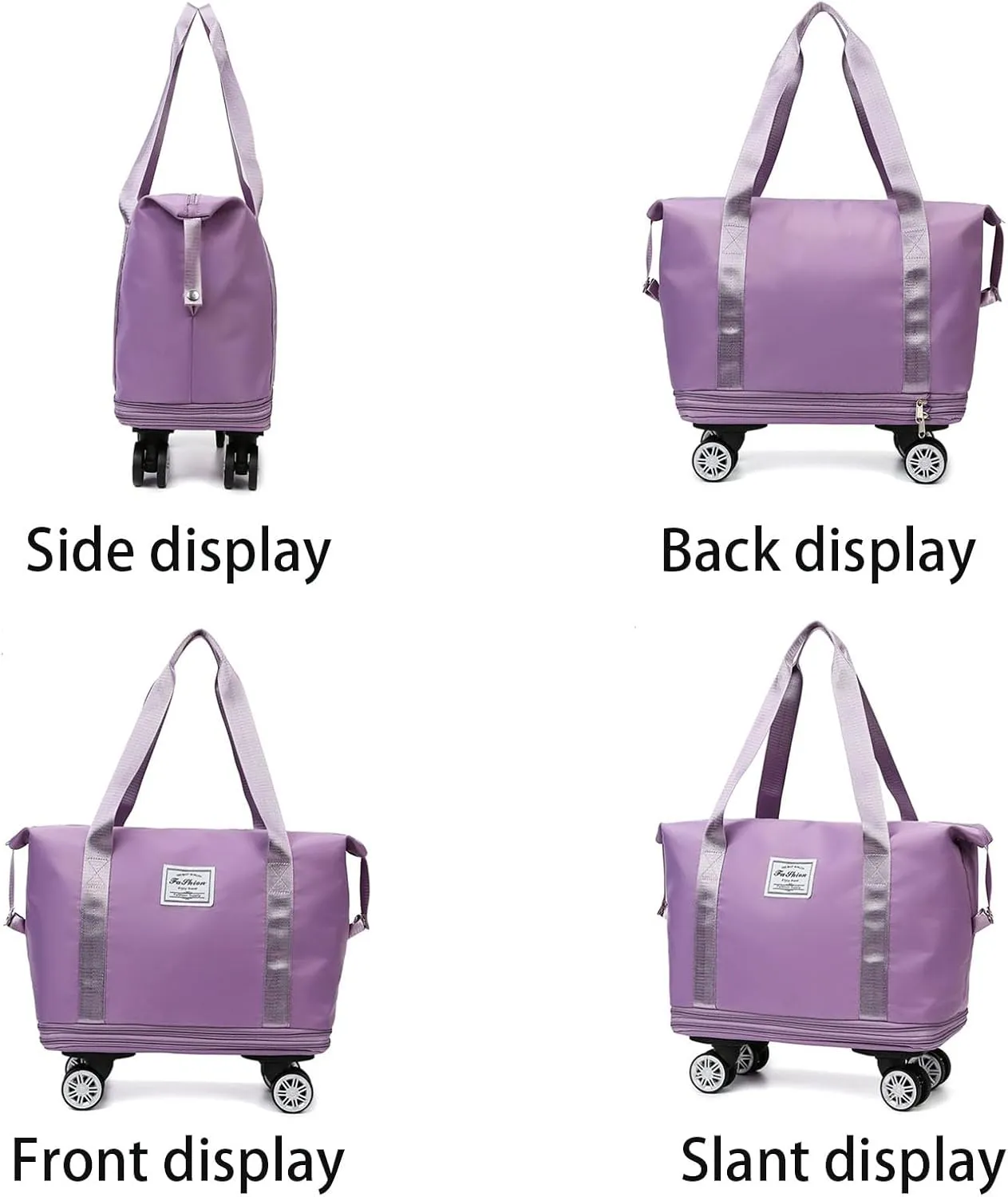 Kulken Beente Pepepo Travel Bag With Wheels, folding bag with wheels foldable & Women, Ideal for Business Trips & Long Travel (Pink)