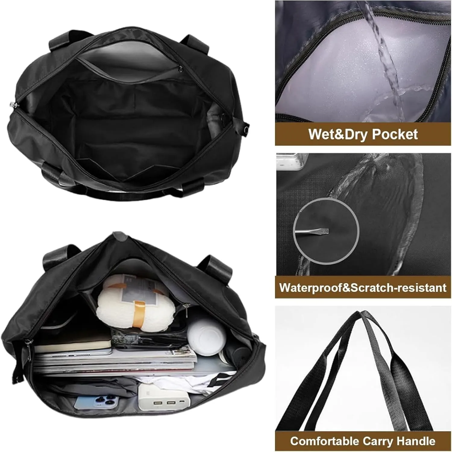 Kulken Travel Bag with Wheels, Large Capacity Three-Layer Expandable Foldable Travel Package - Universal Wheel Removable, Kulken Luggage with Dry and Wet Separation Layer (D-Purple)