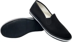 Kung Fu Shoes, Mens Chinese Traditional Slip-On Breathable Martial Arts Old Peking Canvas Shoes, Fashion Qigong Trainerss Martial Arts Rubber Sole, Non-Slip Wear-Resistant Strong Grip