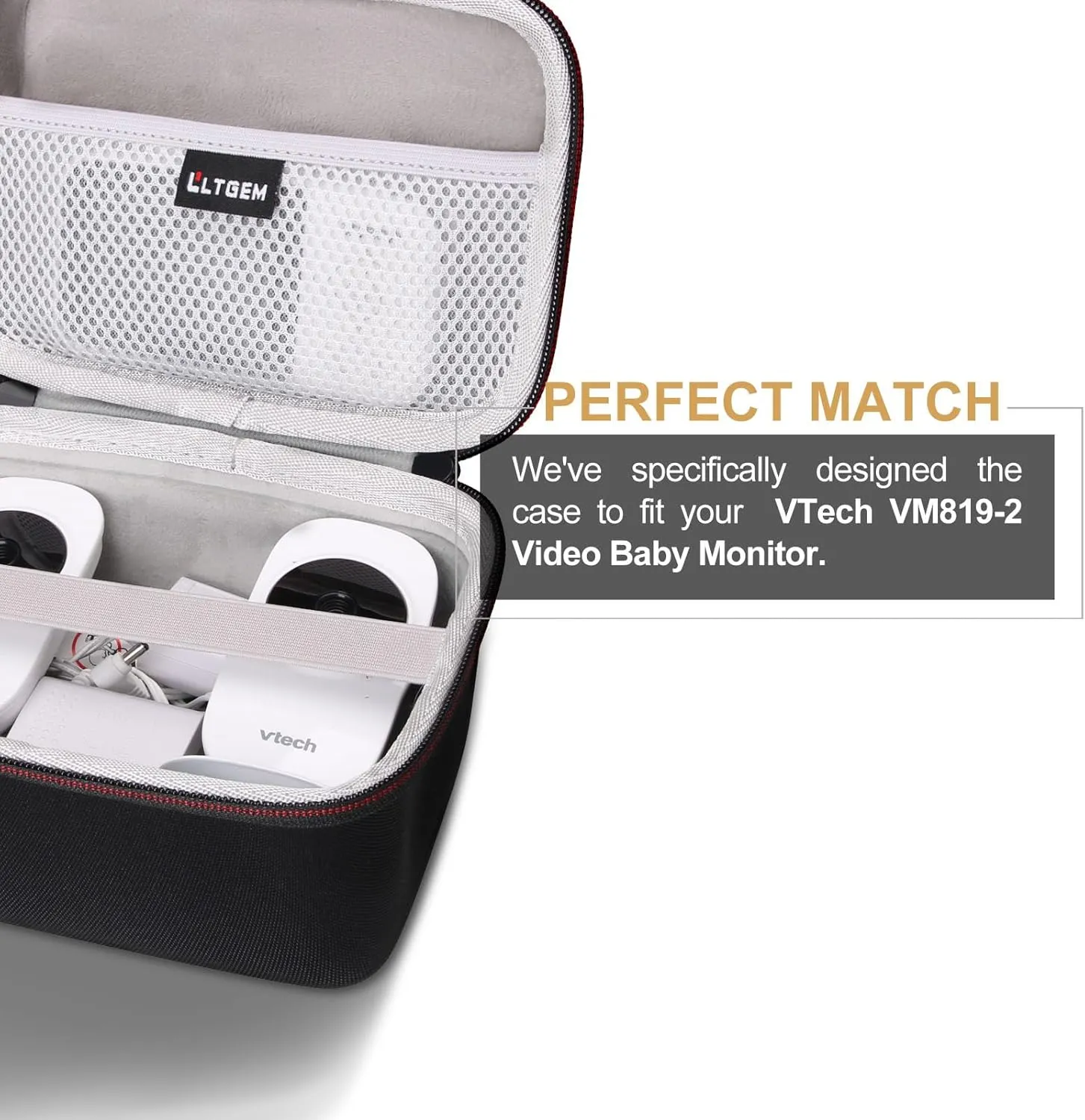 L LTGEM Baby Monitor Travel Case for Kidsneed/Babysense/VTech/Infant Optics DXR-8 PRO Baby Monitor (Case Only)