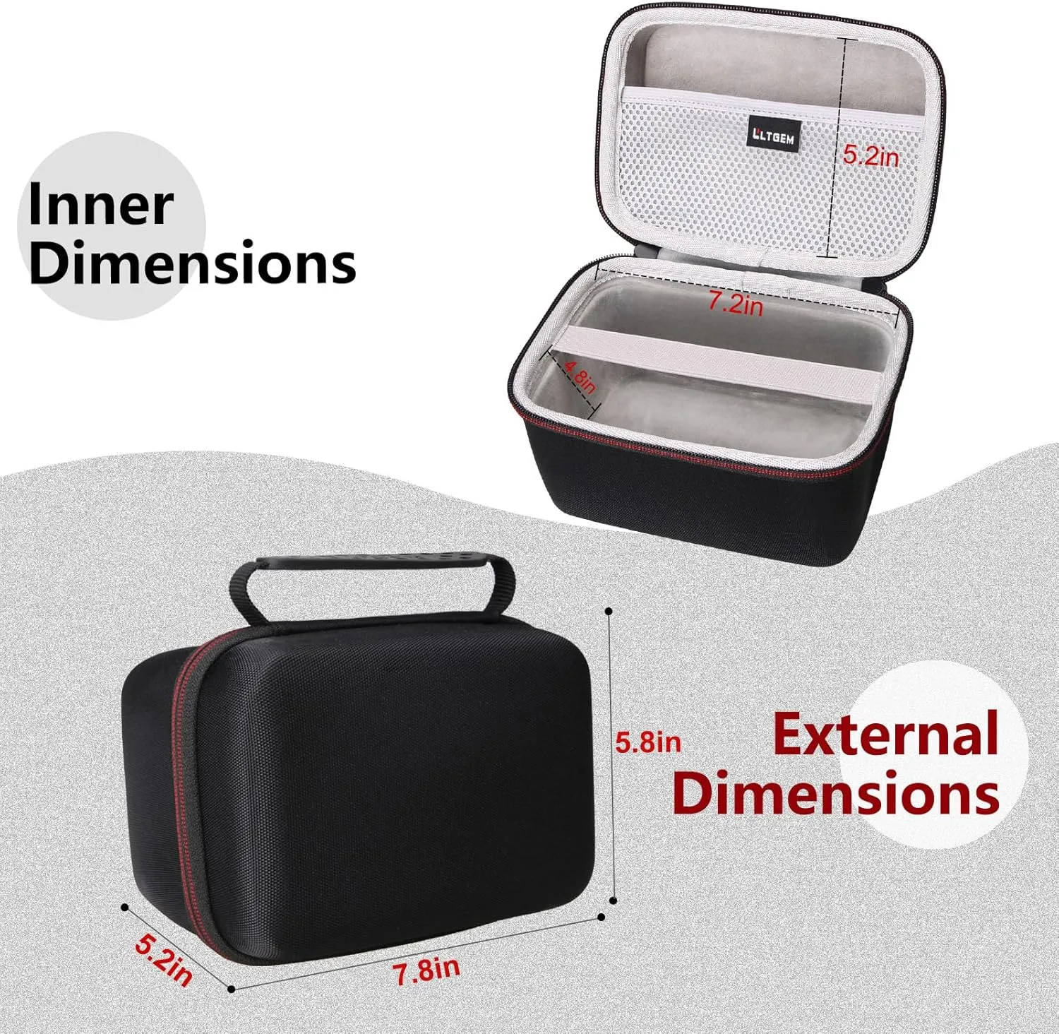 L LTGEM Baby Monitor Travel Case for Kidsneed/Babysense/VTech/Infant Optics DXR-8 PRO Baby Monitor (Case Only)