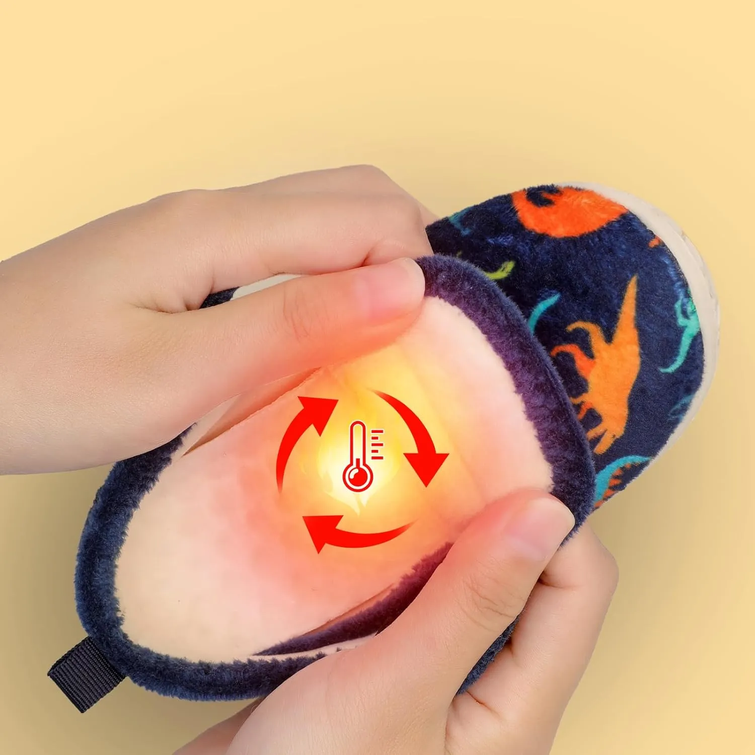 L-RUN Toddler Slippers for Girls Boys Warm Household Shoes Kids Winter Slippers with Microfleece Lining for Indoor Outdoor