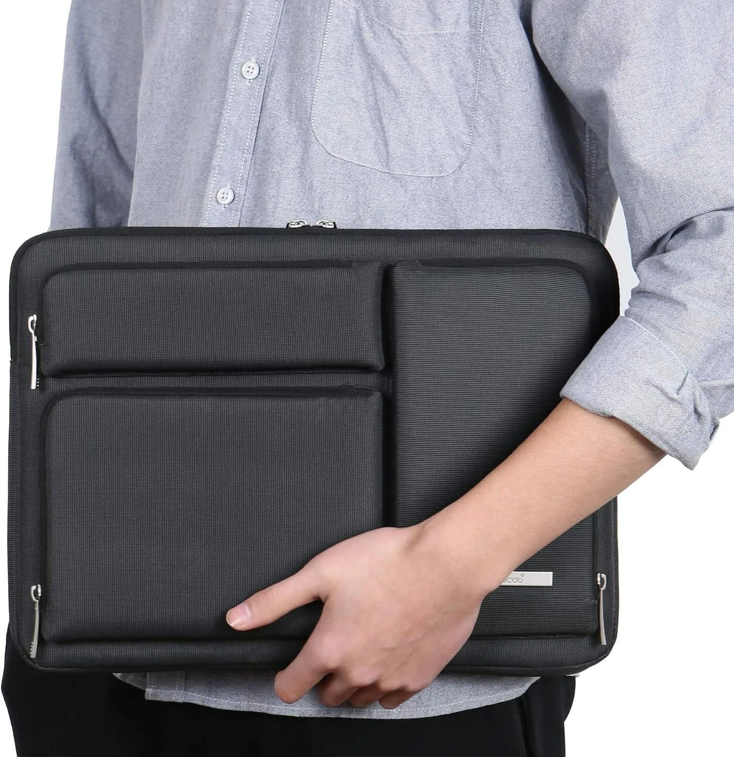 Lacdo 360° Protective Laptop Sleeve Case for 15.6 Inch Acer Aspire 5, E 15, Predator Helios 300, Flagship/ASUS VivoBook 15 / Dell Inspiron 15 / Lenovo Ideapad 330 / Pavilion 15, Computer Bag, Black