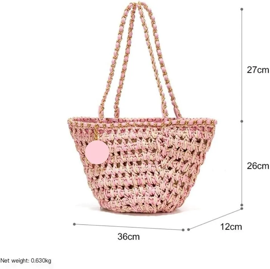 Large capacity Bag Fresh Hollow - out Straw Handbag, Essential for Leisure and Vacation Ladies shoulder Bag