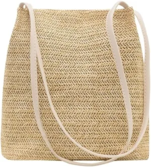 Large capacity Bag Simple and Casual Straw Shoulder Bag: Start a Carefree Outing Mode Ladies shoulder Bag