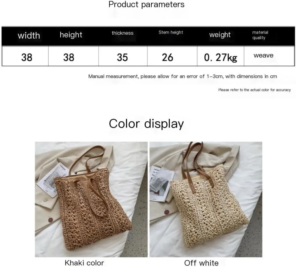 Large capacity Bag Simple Hollow - out Straw Tote Bag: Encounter Leisure Time Ladies shoulder Bag