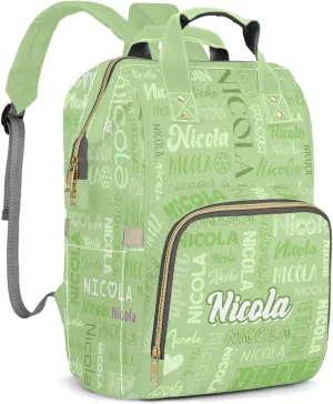 Large Capacity Custom Diaper Bag with Name, Multifunction Personalized Diaper Bag Backpack for Baby Girl Boy, Fashion Shoulder Bag Waterproof Casual Daypack Travel Backpack for Mom