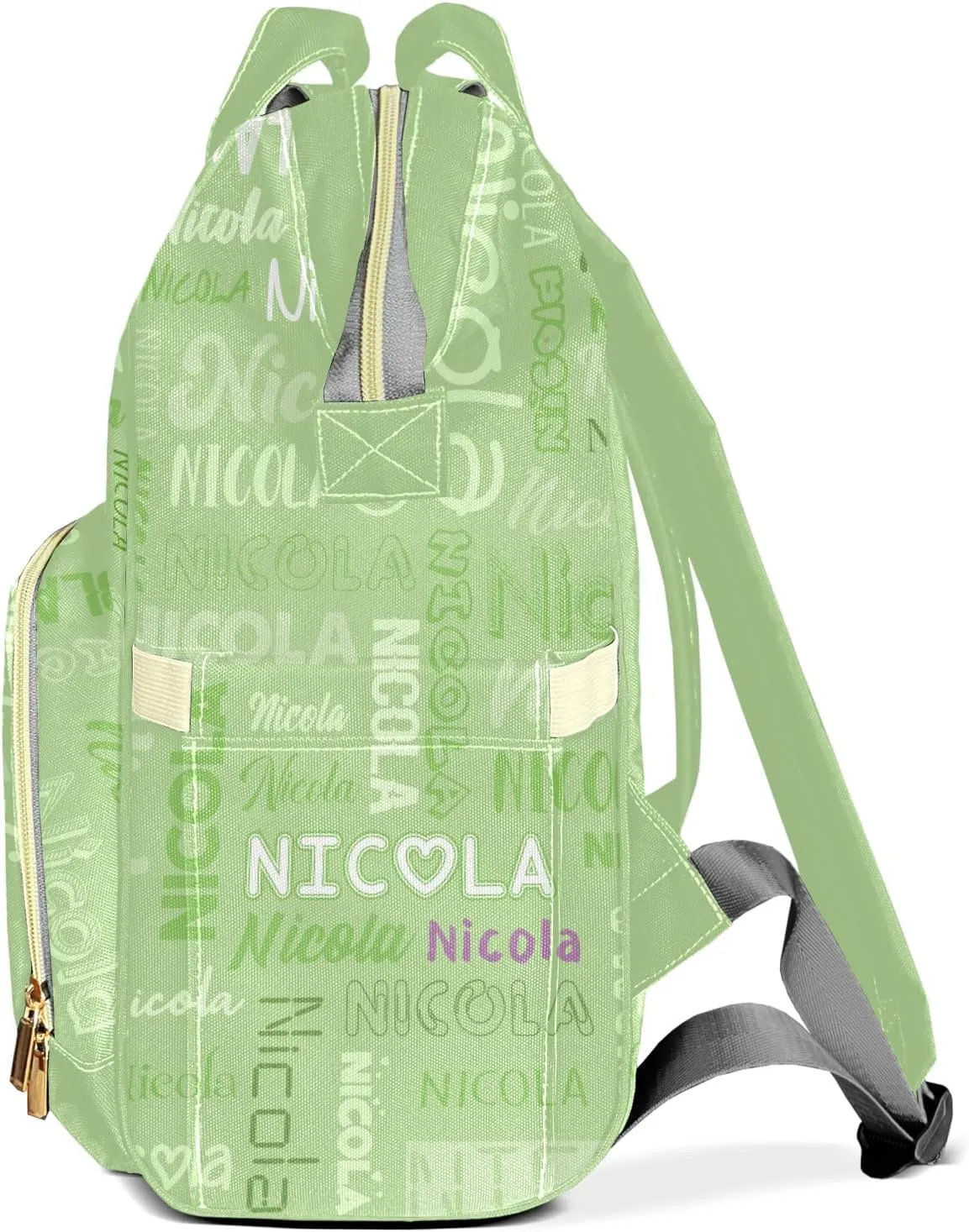 Large Capacity Custom Diaper Bag with Name, Multifunction Personalized Diaper Bag Backpack for Baby Girl Boy, Fashion Shoulder Bag Waterproof Casual Daypack Travel Backpack for Mom