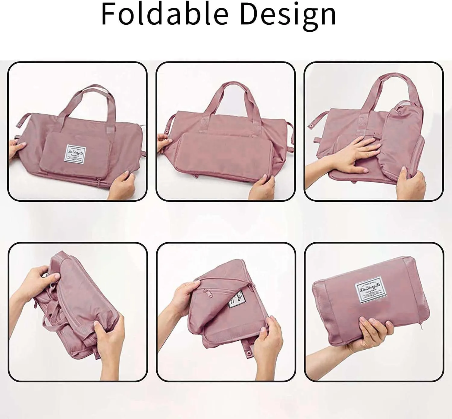 Large Capacity Foldable Travel Bag, Expandable Waterproof Carry on Bag, Dry and Wet Separation Spor Duffel Bags