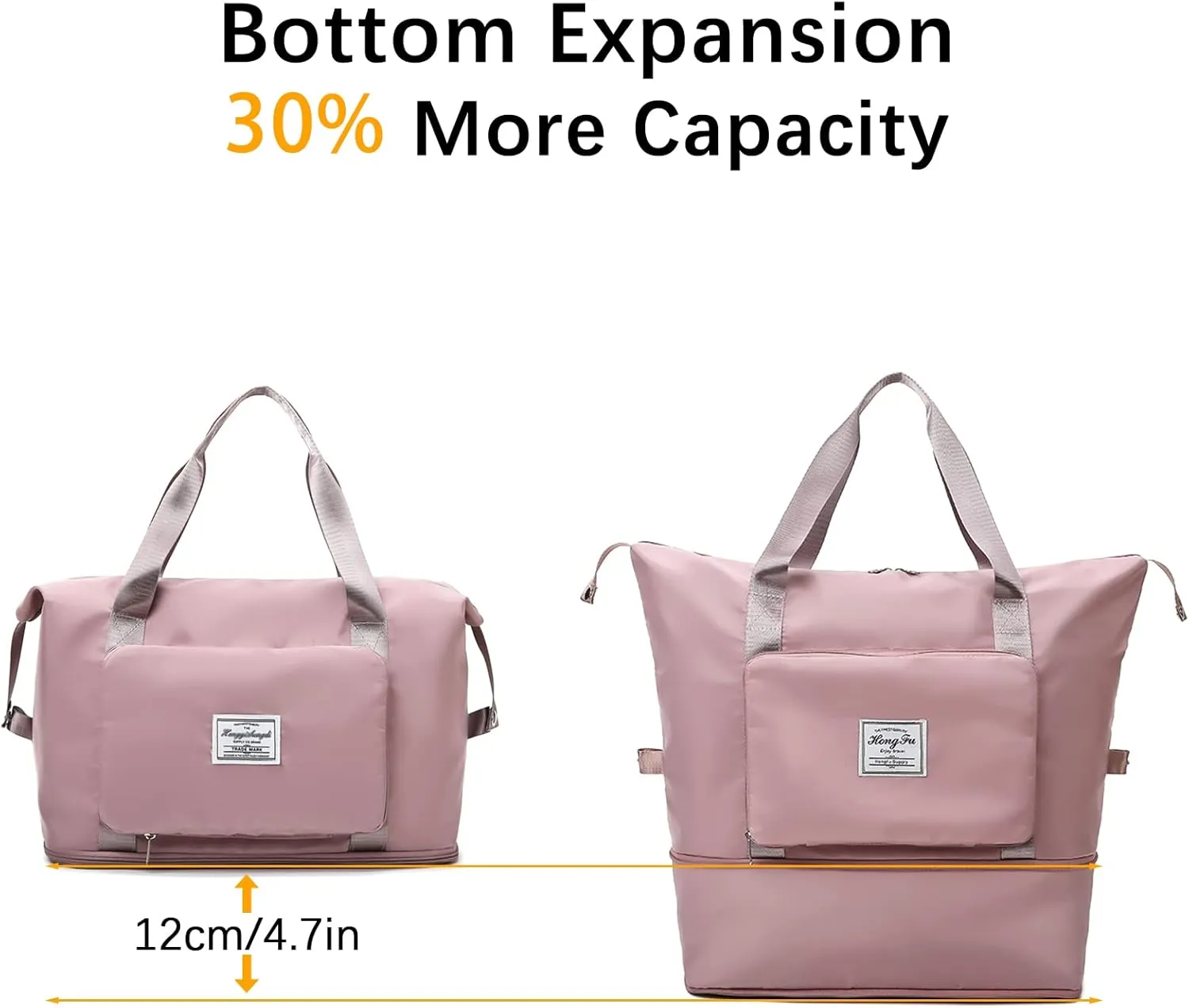 Large Capacity Foldable Travel Duffel Bag, Waterproof Lightweight Carry-on Bags, Suitable for Overnight