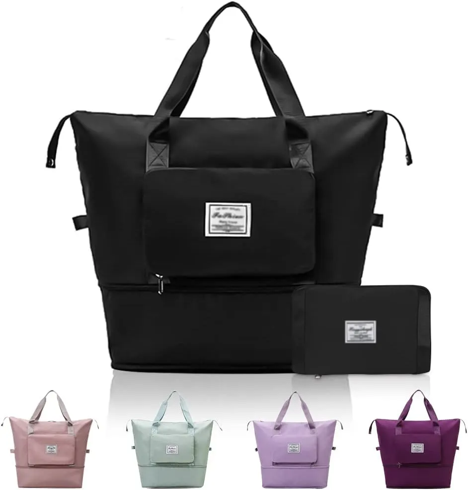 Large Capacity Foldable Travel Duffel Bag, Waterproof Lightweight Carry-on Bags, Suitable for Overnight