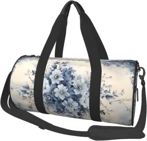 Large Capacity Travel Bag Blue Mural Print Travel Duffle Bag with Adjustable Strap Foldable Sports Gym Bag for Men Women Carry On Luggage Weekend Bag