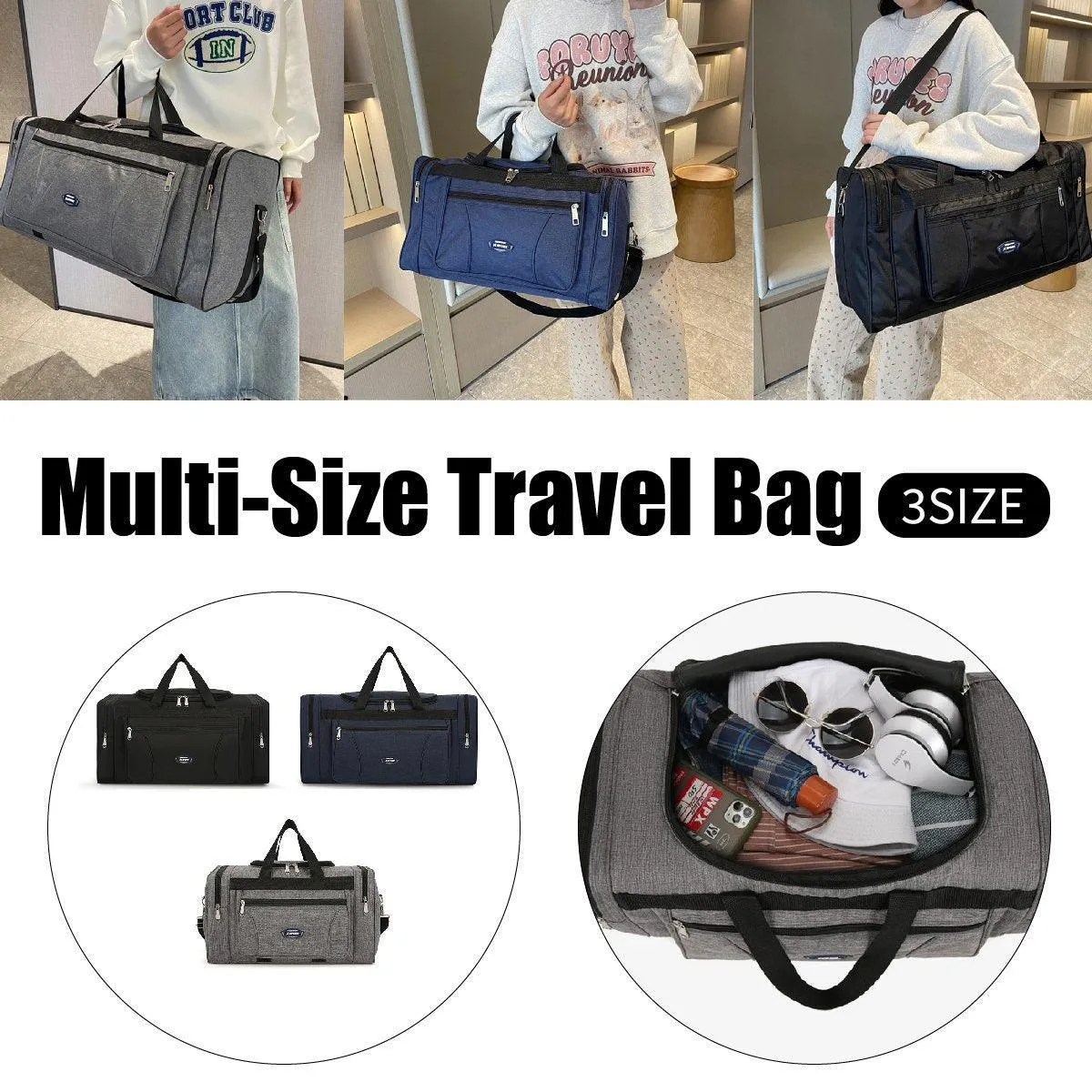 Large Capacity Waterproof Travel Luggage Bag Lightweight Foldable Handbag