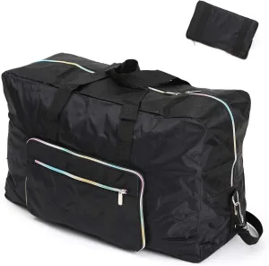 Large Foldable Travel Duffel Bag, Sports Tote Gym Bag For Women with Trolley Sleeve Weekender Overnight Carry On Checked Luggage Bag Hospital Bag Tote Shoulder Handbag Bag