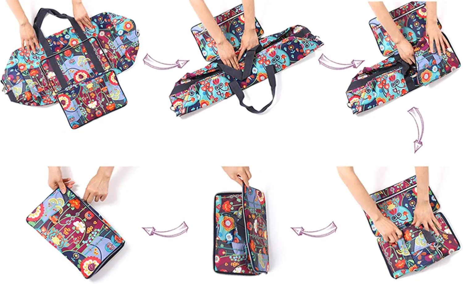 Large Foldable Travel Duffel Bag, Sports Tote Gym Bag For Women with Trolley Sleeve Weekender Overnight Carry On Checked Luggage Bag Hospital Bag Tote Shoulder Handbag Bag