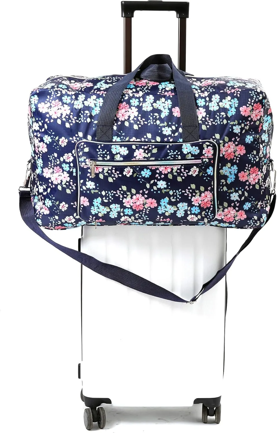 Large Foldable Travel Duffel Bag, Sports Tote Gym Bag For Women with Trolley Sleeve Weekender Overnight Carry On Checked Luggage Bag Hospital Bag Tote Shoulder Handbag Bag