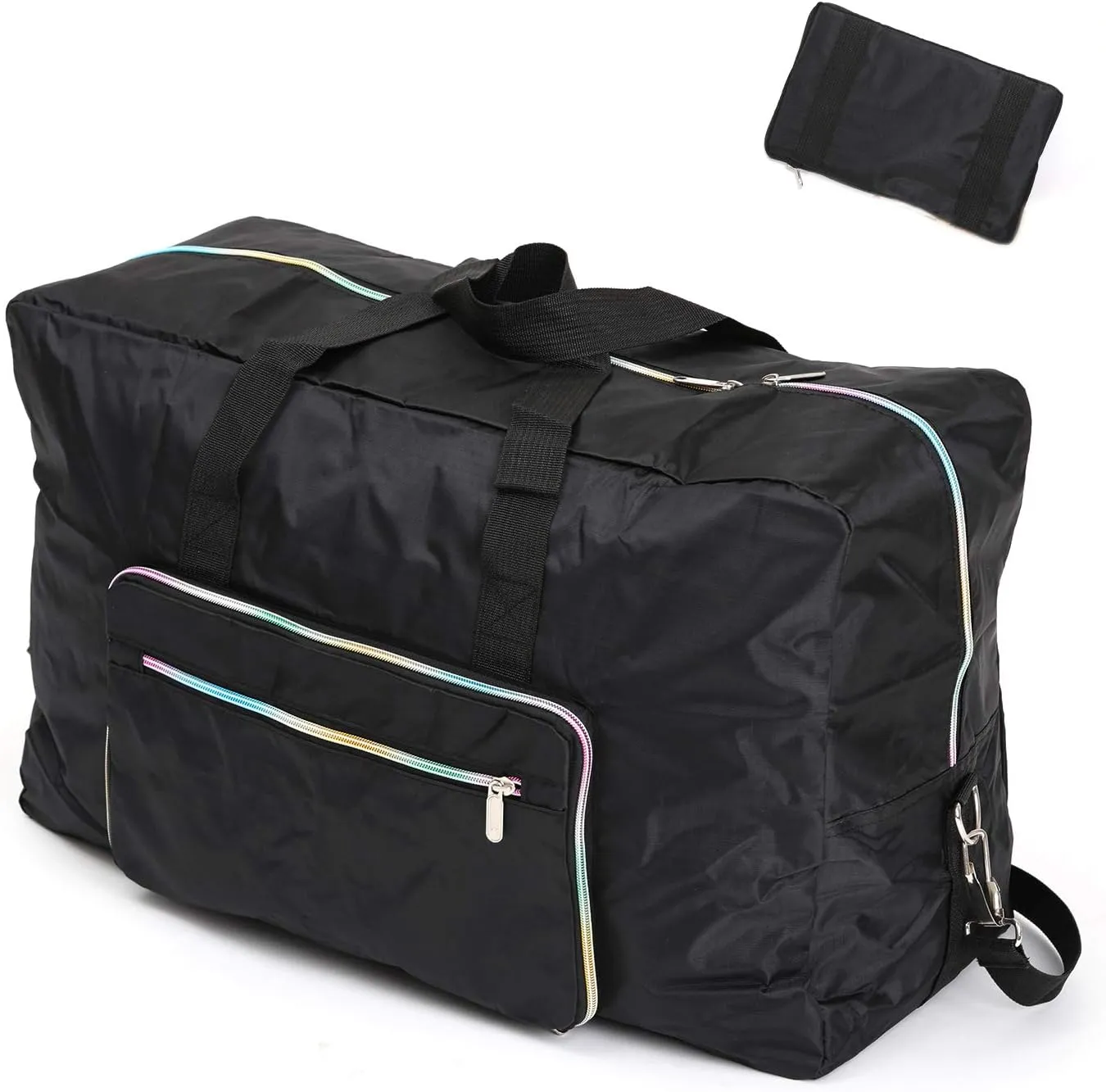 Large Foldable Travel Duffel Bag, Sports Tote Gym Bag For Women with Trolley Sleeve Weekender Overnight Carry On Checked Luggage Bag Hospital Bag Tote Shoulder Handbag Bag