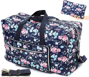 Large Foldable Travel Duffel Bag, Sports Tote Gym Bag For Women with Trolley Sleeve Weekender Overnight Carry On Checked Luggage Bag Hospital Bag Tote Shoulder Handbag Bag