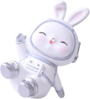 Large Plush Rabbit Piggy Bank Boys and Girls Money Box for Boys and Girls Cartoon Saving Pot Bunny Coin Jar Desktop Decor Resin Bunny Bank