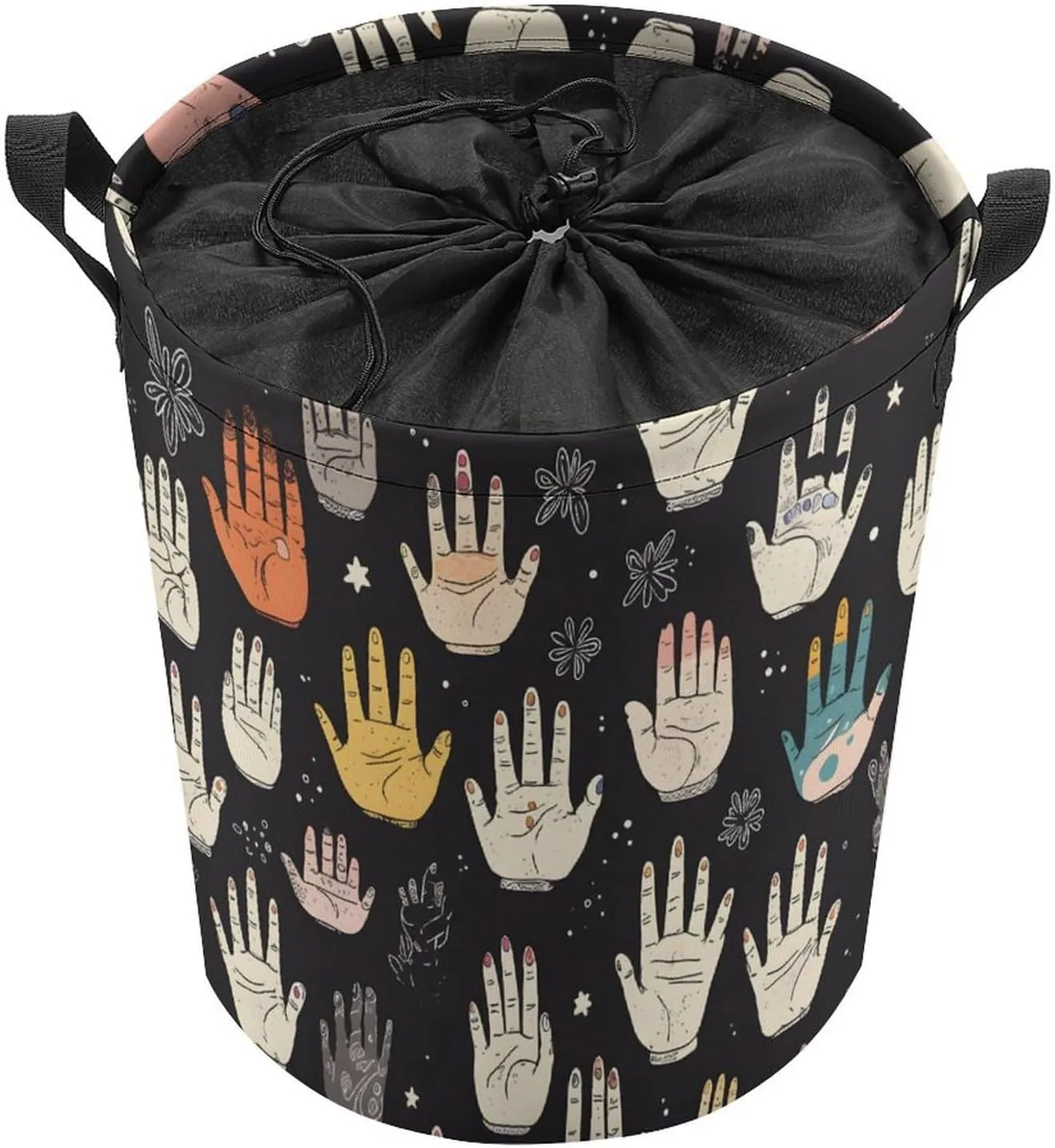 Laundry Hampers, Large Drawstring Laundry Bag, Removable Laundry Bags, Collapsible Storage Bin with Handles for Home Organization, Kids Room, Nursery Art