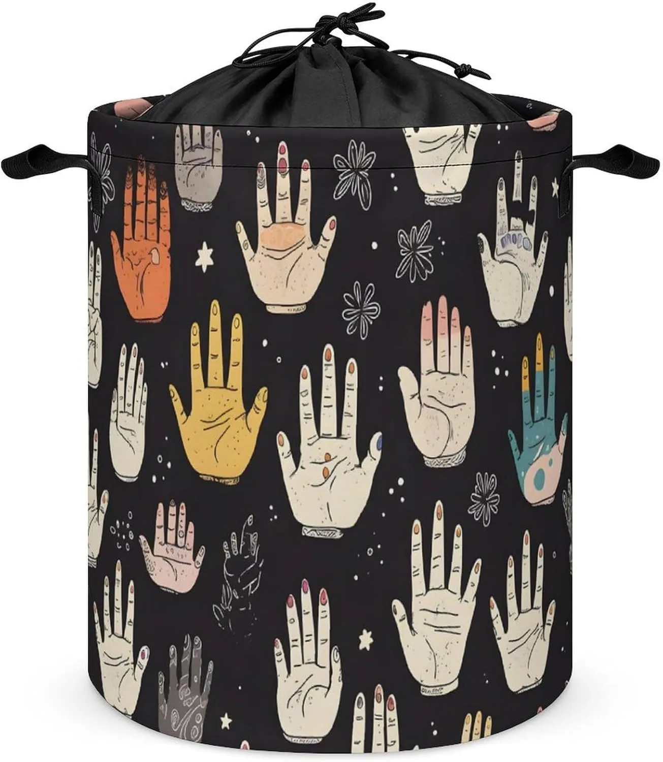 Laundry Hampers, Large Drawstring Laundry Bag, Removable Laundry Bags, Collapsible Storage Bin with Handles for Home Organization, Kids Room, Nursery Art