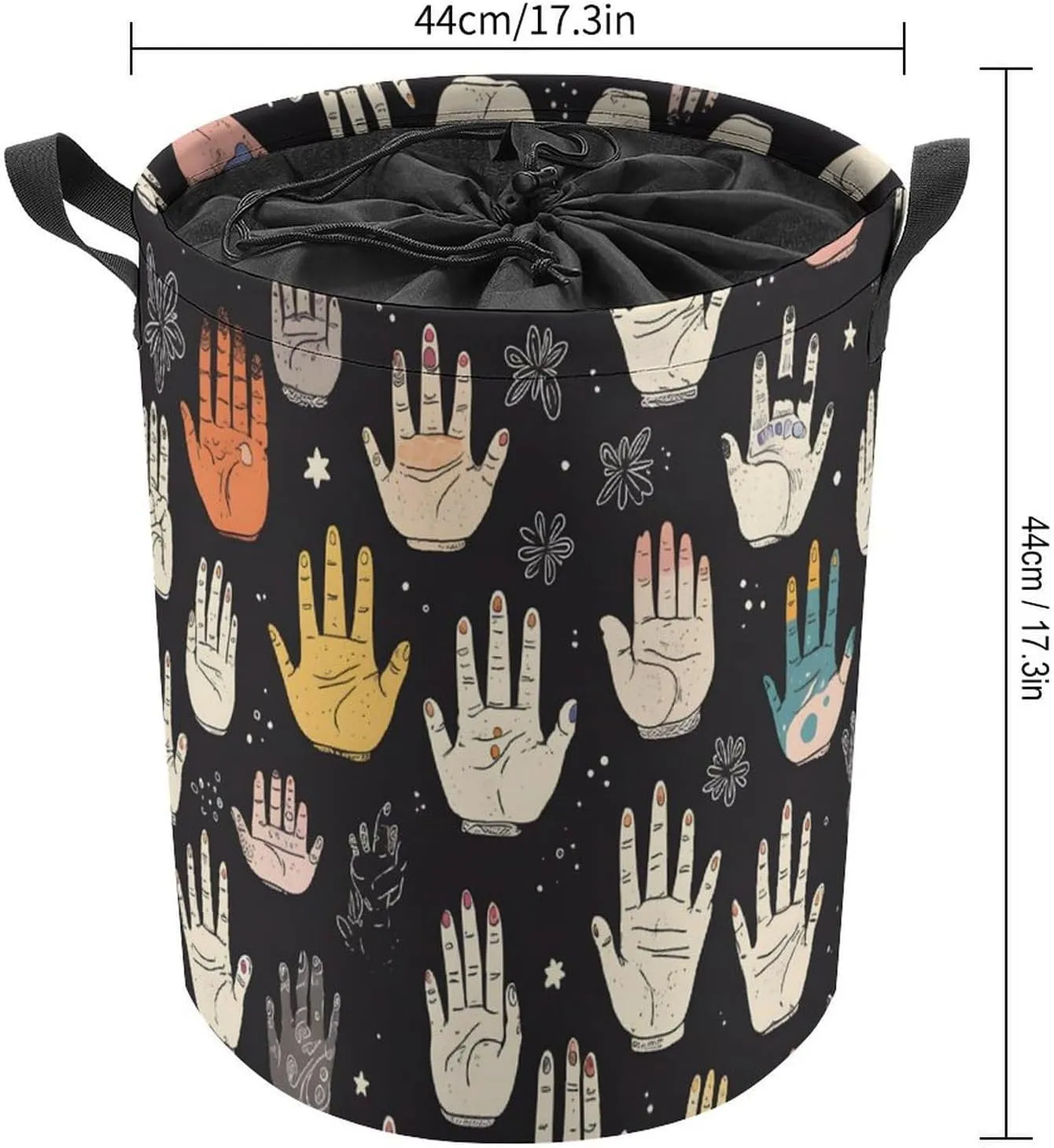 Laundry Hampers, Large Drawstring Laundry Bag, Removable Laundry Bags, Collapsible Storage Bin with Handles for Home Organization, Kids Room, Nursery Art