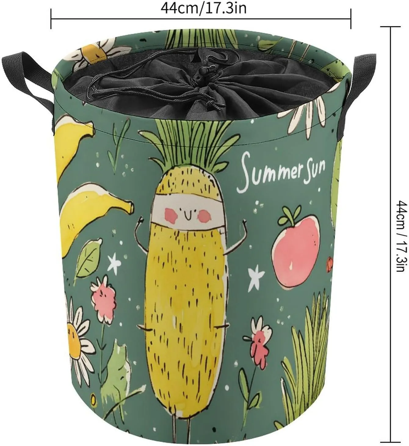 Laundry Hampers, Large Drawstring Laundry Bag, Removable Laundry Bags, Collapsible Storage Bin with Handles for Home Organization, Kids Room, Nursery Nature