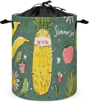 Laundry Hampers, Large Drawstring Laundry Bag, Removable Laundry Bags, Collapsible Storage Bin with Handles for Home Organization, Kids Room, Nursery Nature