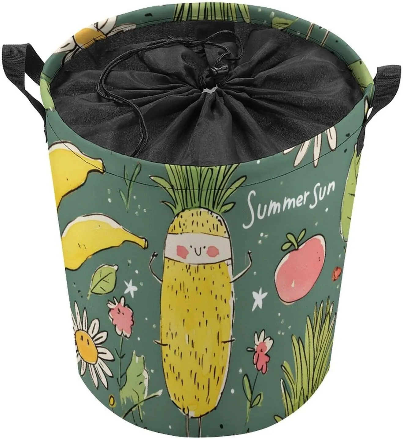 Laundry Hampers, Large Drawstring Laundry Bag, Removable Laundry Bags, Collapsible Storage Bin with Handles for Home Organization, Kids Room, Nursery Nature